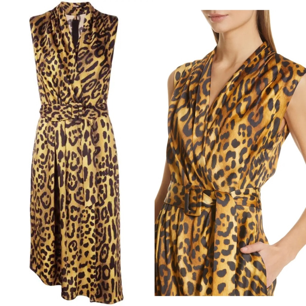 ❌SOLD❌Adam lippes leopard print midi dress - Picture 3 of 11